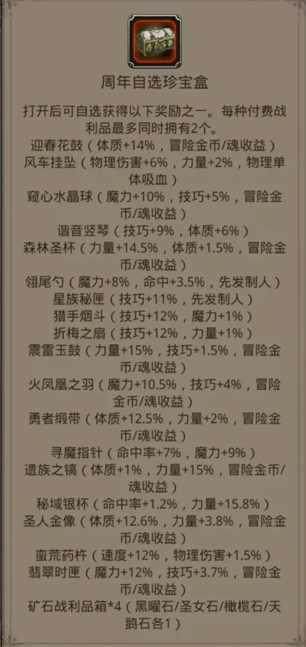 《地下城堡2黑暗觉醒》周年自选礼包选择推荐