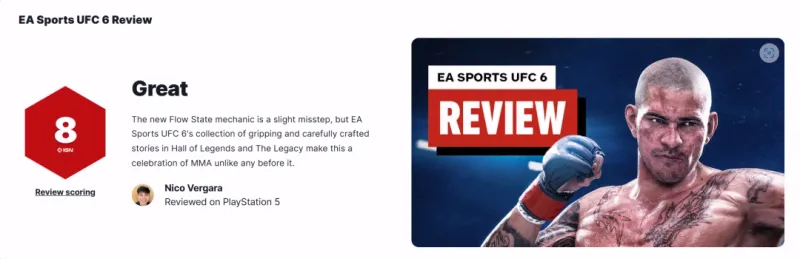 《EASportsUFC6》IGN8分好评