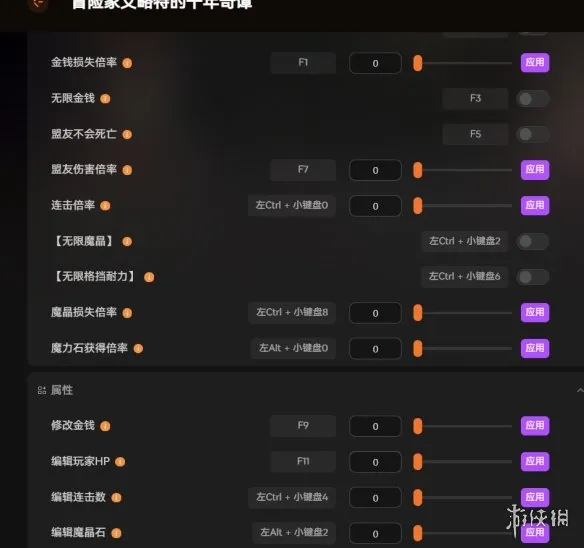 《冒险家艾略特的千年奇谭》修改器功能介绍