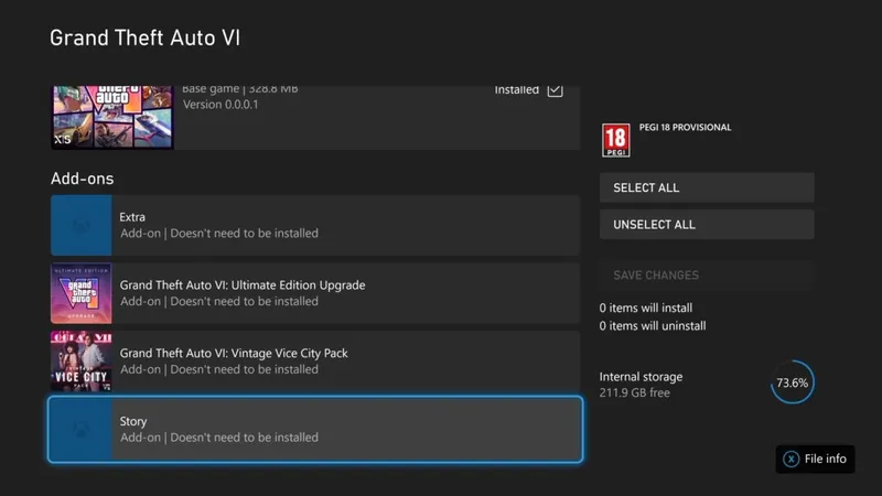 《GTA6》Xbox文件结构曝光