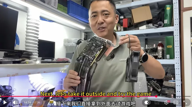 RTX5060Ti显卡遭遇车祸变形