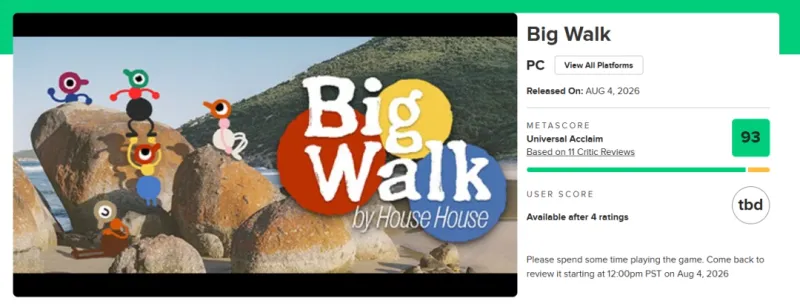 《捣蛋鹅》团队新作《BigWalk》获M站93分-多人合作冒险好评如潮