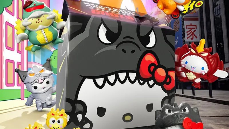 麦当劳推出《HelloKitty》x《哥斯拉》联动玩具-开心乐园餐8月上线