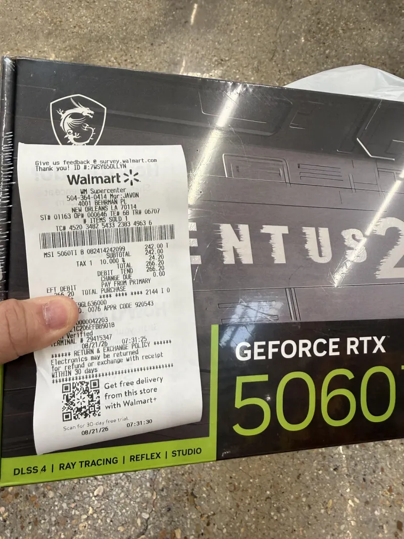 成功捡漏RTX5060Ti显卡-玩家仅花242美元购入超值好货