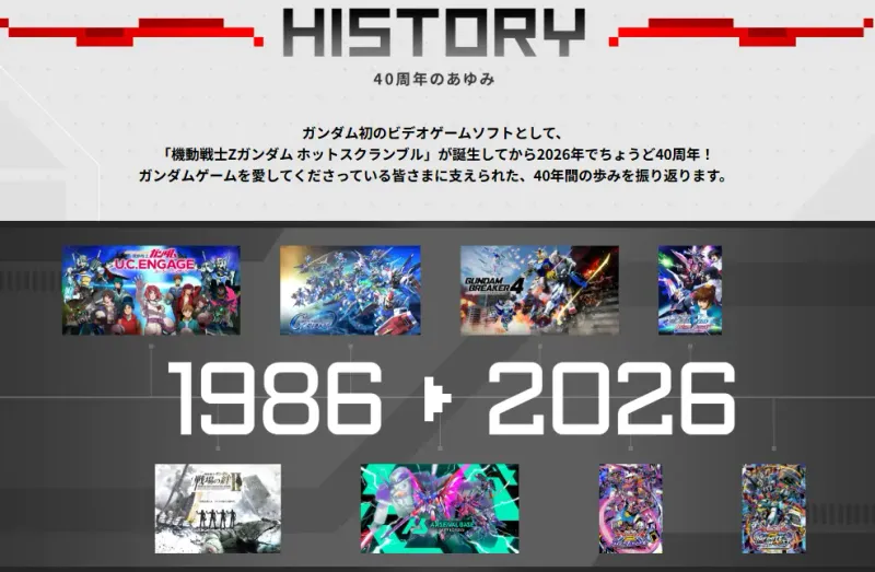 《机动战士高达》游戏40周年纪念