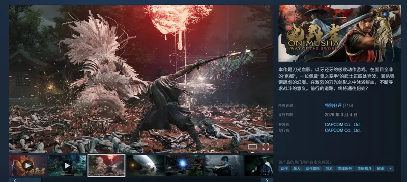 《鬼武者：剑之道》Steam在线峰值表现分析-玩家技术反馈汇总