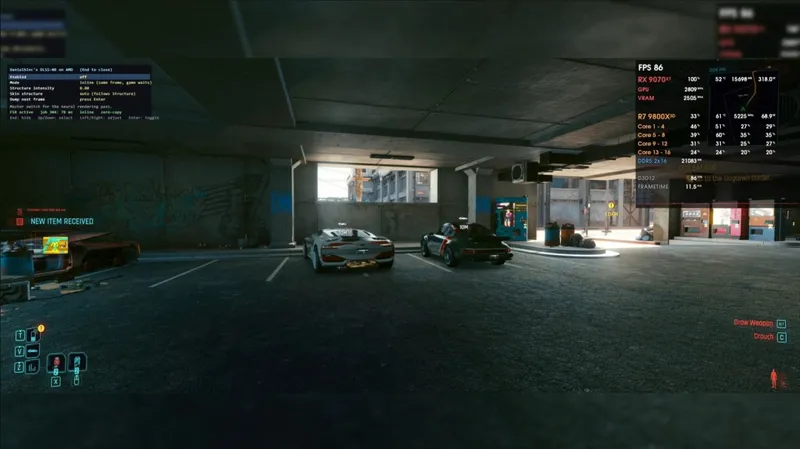 《赛博朋克2077》RX9070XT显卡成功运行DLSS5