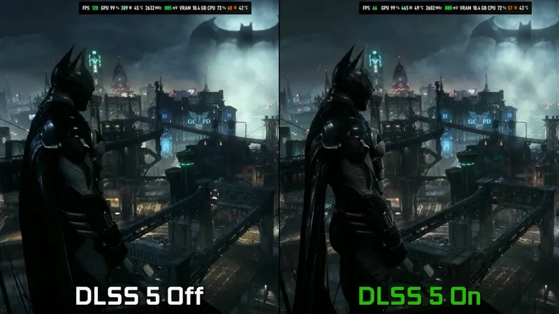 《蝙蝠侠:阿卡姆骑士》DLSS5画质对比