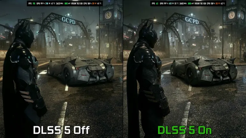 《蝙蝠侠:阿卡姆骑士》DLSS5画质对比