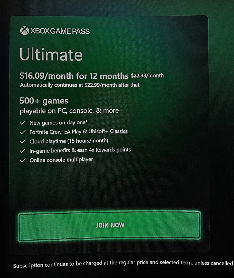 《XboxGamePass》动态定价试行