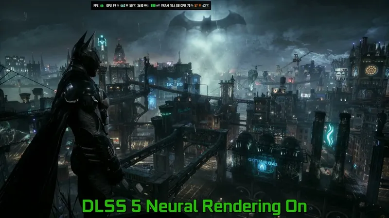 《蝙蝠侠:阿卡姆骑士》DLSS5画质对比