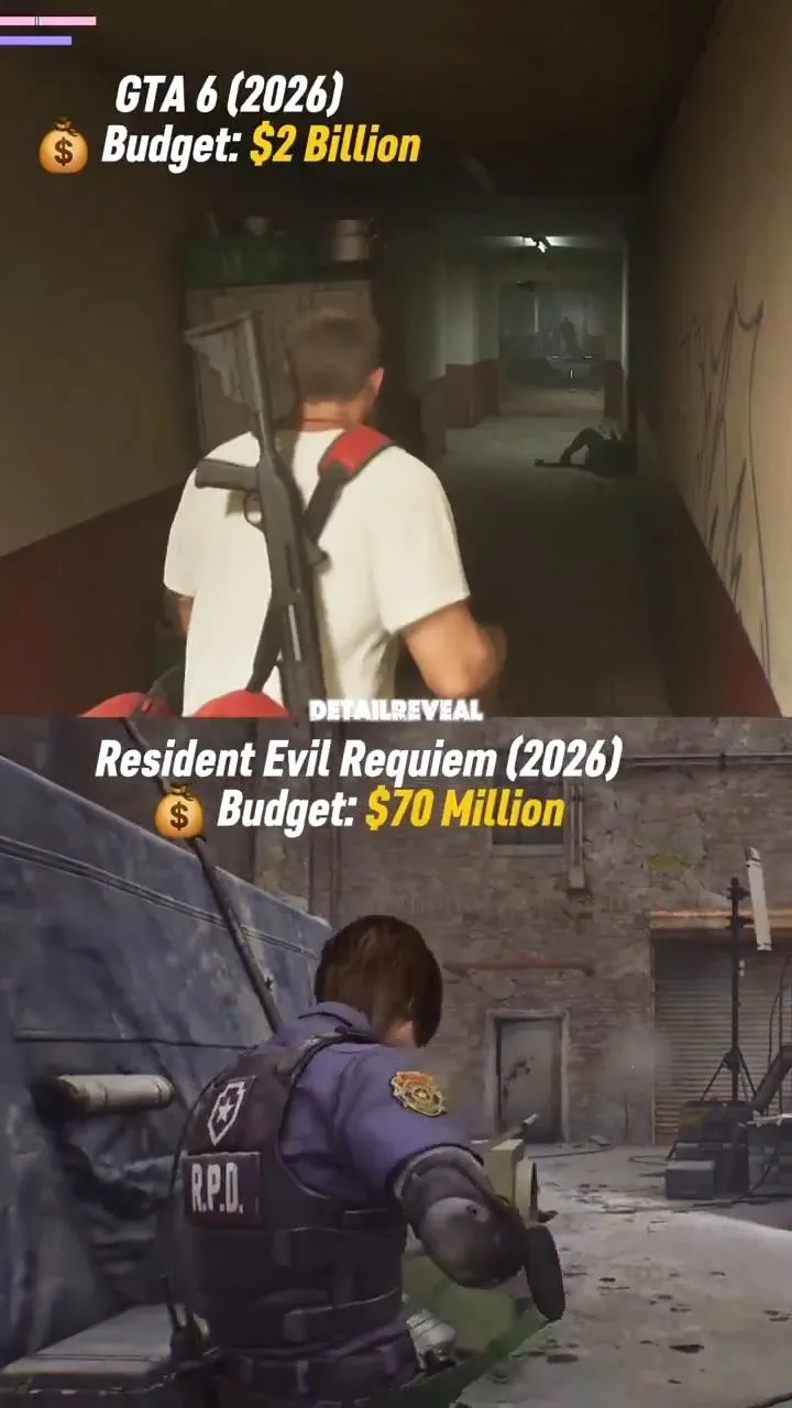 《GTA6》与《生化危机9》收枪细节对比
