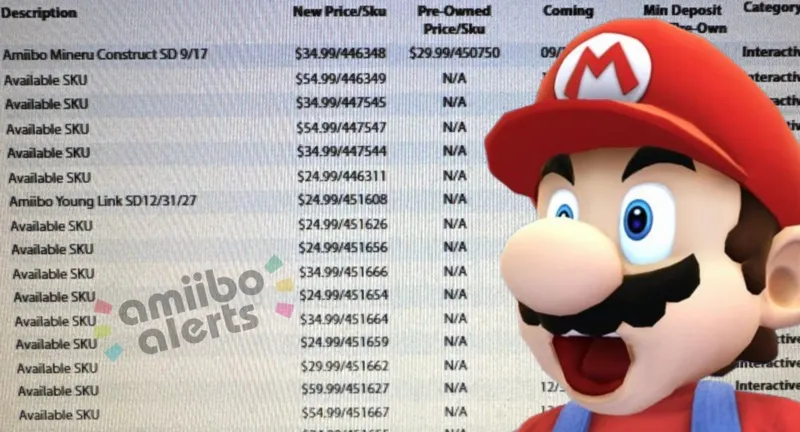 《塞尔达传说》amiibo新品泄露-GameStop系统现大量未命名条目
