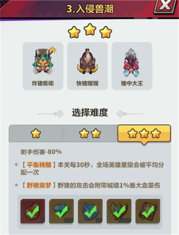 《永远的蔚蓝星球》赛季单人战役繁华商街三星攻略-入侵兽潮通关技巧