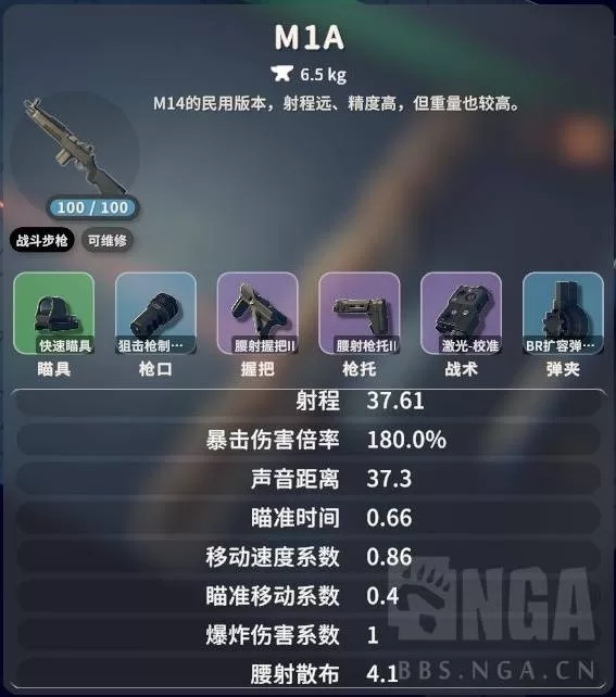 《逃离鸭科夫》M1A腰射流配件推荐-装备搭配与实战体验解析