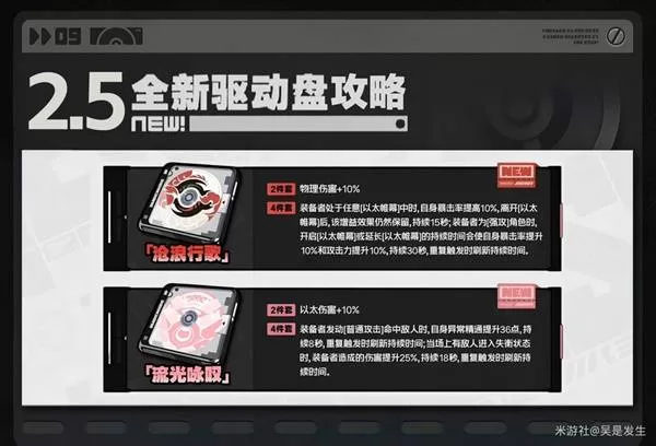 《绝区零》2.5驱动盘角色适用详解-沧浪行歌与流光咒号装备推荐